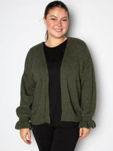 Kort cardigan med flæsekant